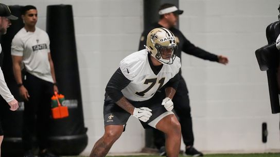 Can the Saints' offensive line be a legitimate strength?. Photo by (AP Photo/Gerald Herbert)