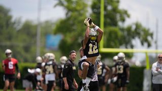 How different will Saints camp be under Kellen Moore? | Saints reveal new helmet (Podcasts). Photo by (AP Photo/Gerald Herbert)